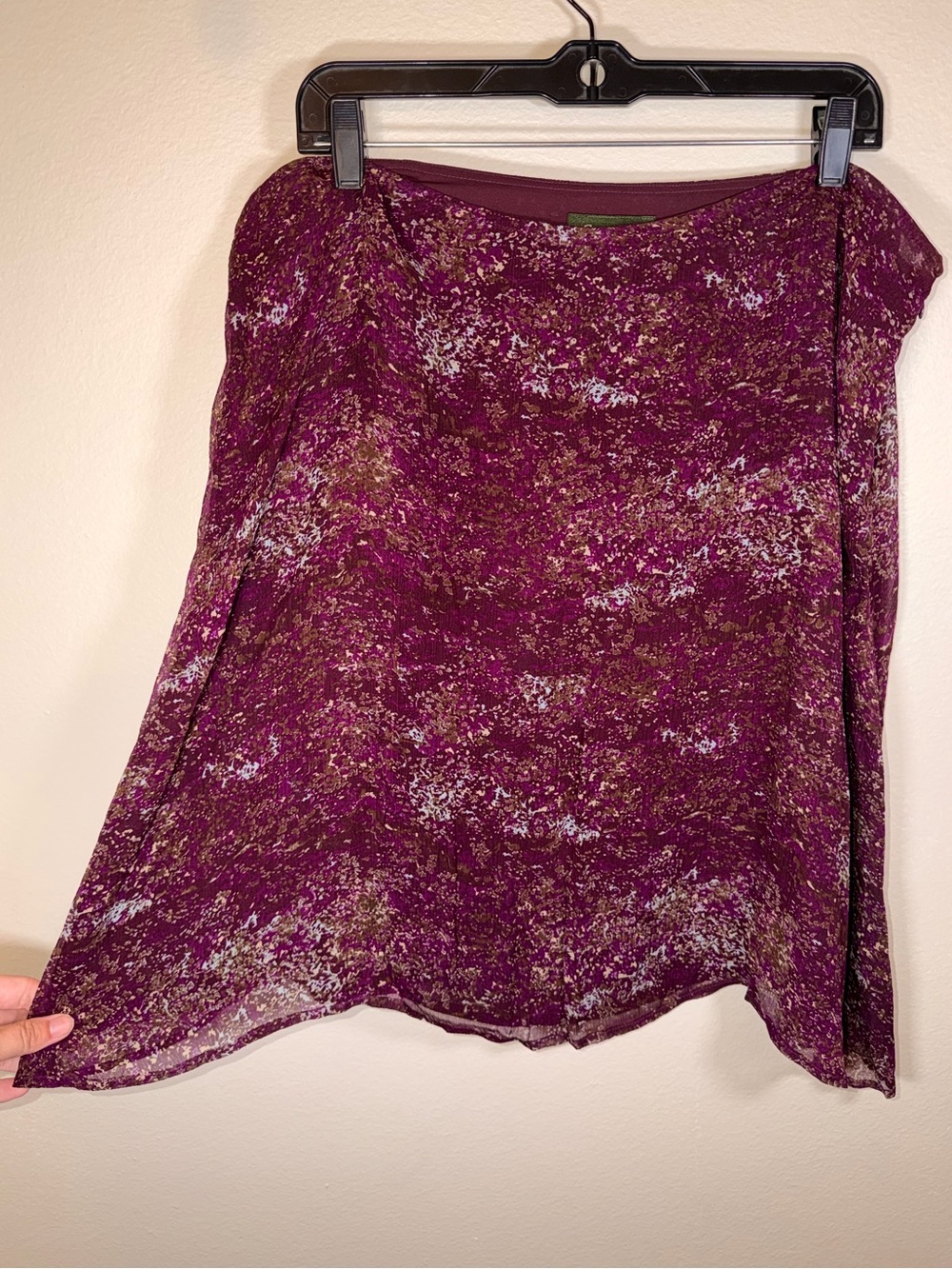 Vintage Silk Eddie Bauer Plus Size Whimsy Patterned Skirt Y2K Fairy Grunge 90s